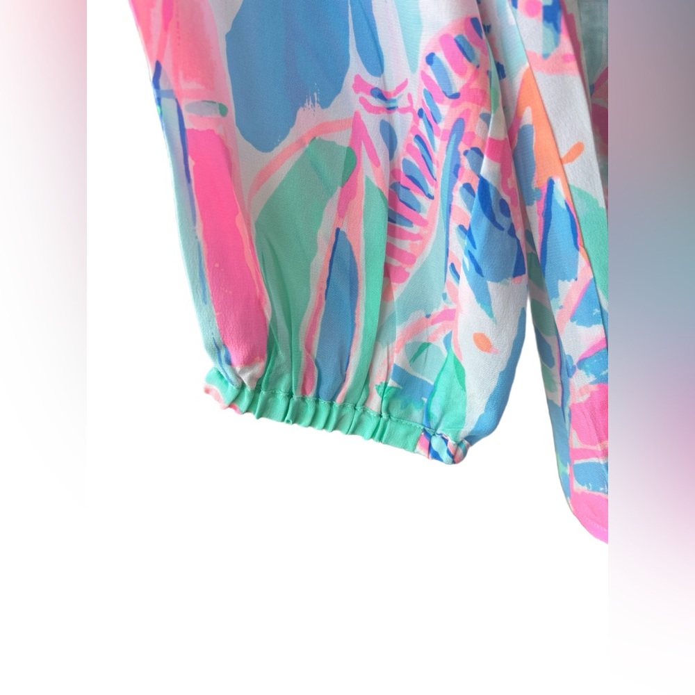 Lilly Pulitzer NWT “Out to Sea” Elsa 100% Silk Long sleeve blouse, Large - Picture 3 of 9